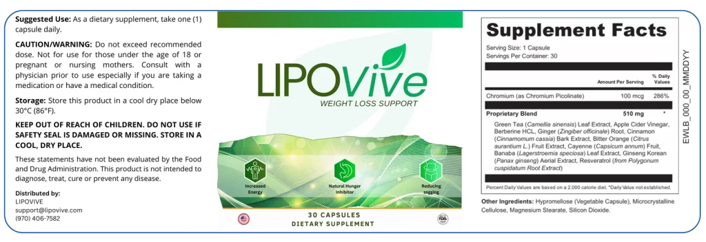 LipoVive label